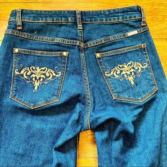 LAWMAN DENIM STRETCH 5 POCKET JEANS W/EMBELLISHED BACK POCKETS 5/6 NEW - Picture 6 of 16